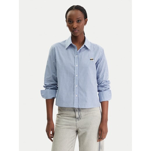 KARL LAGERFELD Koszula B1W11020 Błękitny Regular Fit ze sklepu MODIVO w kategorii Koszule damskie - zdjęcie 188018929