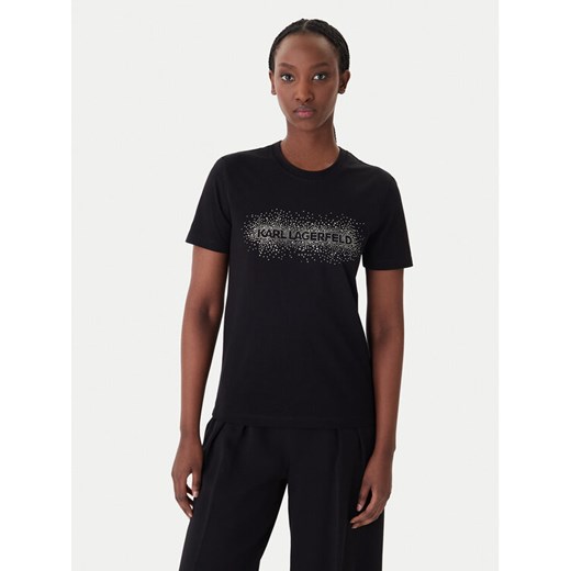 KARL LAGERFELD T-Shirt B1W17030 Czarny Regular Fit ze sklepu MODIVO w kategorii Bluzki damskie - zdjęcie 188018945