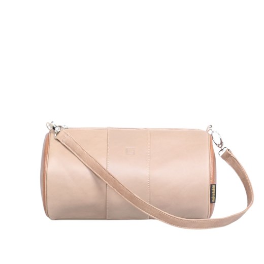 beżowa skórzana okrągła torebka tuba ze sklepu Słoń Torbalski w kategorii Listonoszki - zdjęcie 188019359