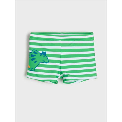 Sinsay - Kąpielówki w paski z dinozaurem - zielony ze sklepu Sinsay w kategorii Kąpielówki chłopięce - zdjęcie 188020426