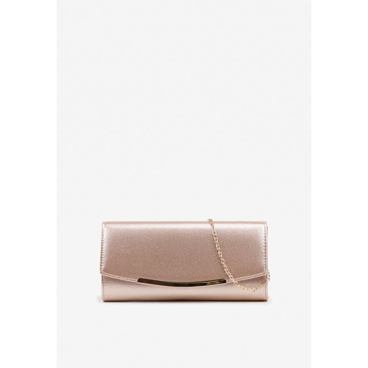 Szampańska Torebka Kopertówka z Metaliczną Aplikacją i Łańcuszkiem Idaritia ze sklepu born2be.pl w kategorii Kopertówki - zdjęcie 188020825