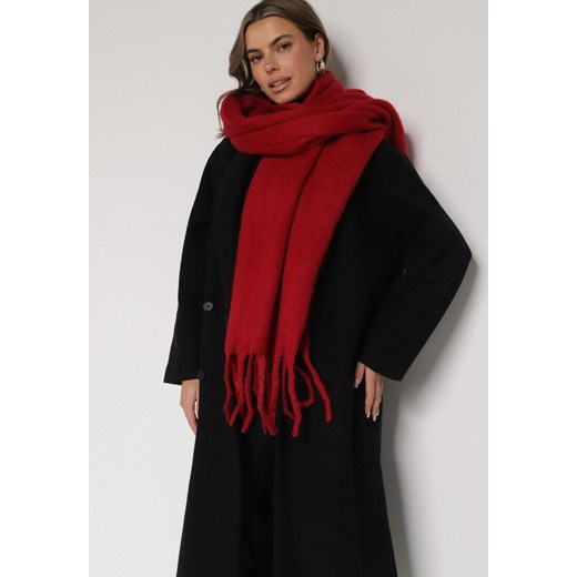 Bordowy Szalik z Ozdobnymi Frędzlami Esariana ze sklepu born2be.pl w kategorii Szaliki i chusty damskie - zdjęcie 188022117
