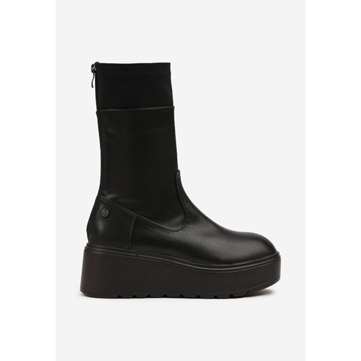Czarne Botki na Platformie Vices Typu Grunge Anerriva 38 born2be.pl