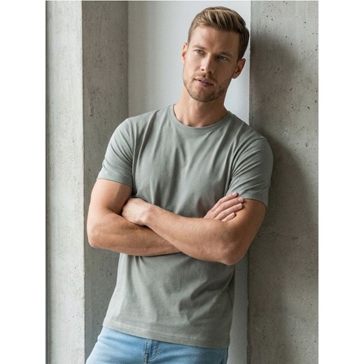 Sinsay - Bawełniana koszulka basic - zielony ze sklepu Sinsay w kategorii T-shirty męskie - zdjęcie 188029046