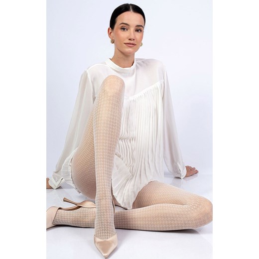 Rajstopy damskie ecru 30 DEN Chicca 3D, Kolor ecru, Rozmiar 3, Knittex ze sklepu Primodo w kategorii Rajstopy - zdjęcie 188034066