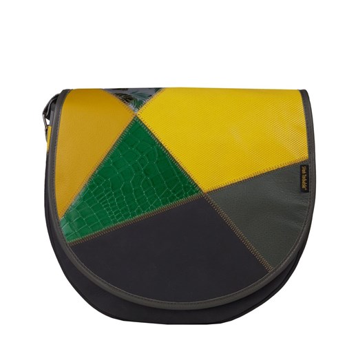 grafitowo zółta torebka damska skórzana  listonoszka na ramię Zuza ze sklepu Słoń Torbalski w kategorii Listonoszki - zdjęcie 188035625