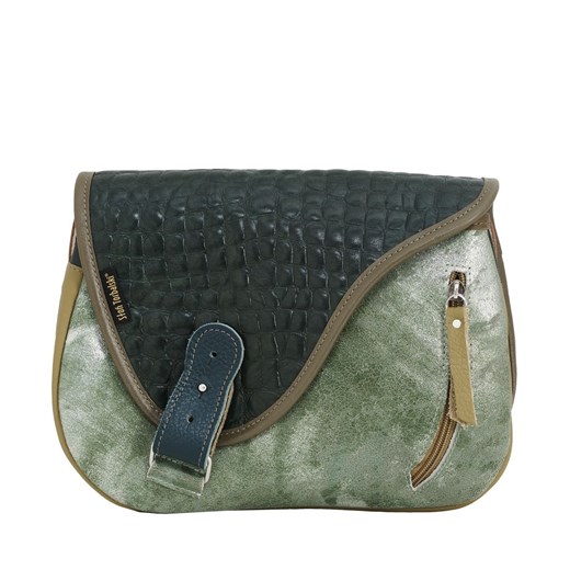 zielono brązowa torebka damska skórzana Mouse na ramię ze sklepu Słoń Torbalski w kategorii Listonoszki - zdjęcie 188035646