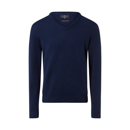 Nils Sundström Męski sweter z dzianiny Mężczyźni Bawełna indygo jednolity ze sklepu vangraaf w kategorii Swetry męskie - zdjęcie 188035769