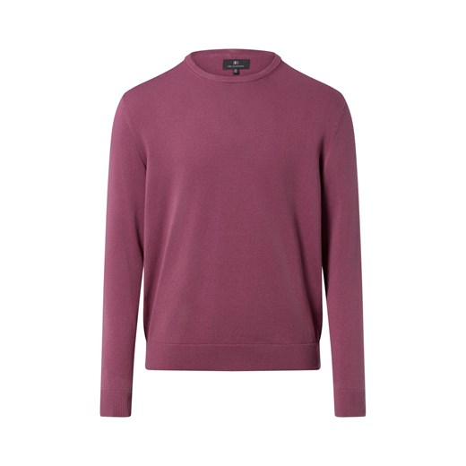 Nils Sundström Męski sweter z dzianiny Mężczyźni Bawełna lila jednolity ze sklepu vangraaf w kategorii Swetry męskie - zdjęcie 188035786