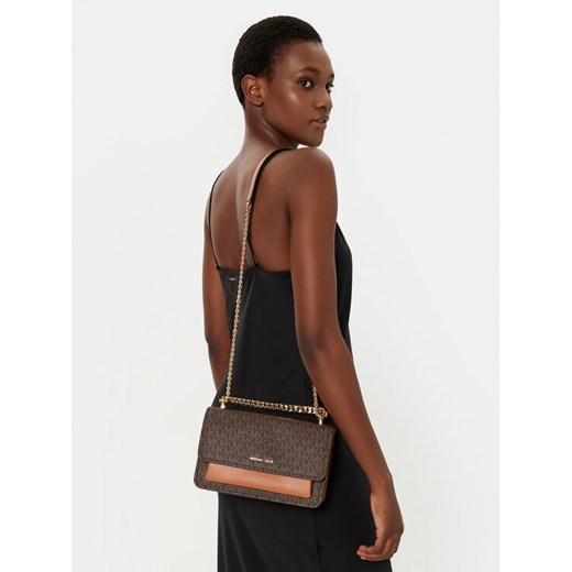 Torebka MICHAEL Michael Kors Claire 30R5GC7L3B Brązowy ze sklepu eobuwie.pl w kategorii Kopertówki - zdjęcie 188038736