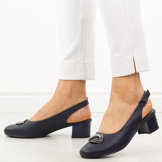 Niebieskie czółenka damskie na obcasie M.Daszyński Sa233-4 ze sklepu suzana.pl w kategorii Czółenka - zdjęcie 188049347