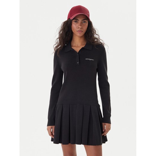 Tommy Jeans Sukienka dzianinowa Script DW0DW22464 Czarny Regular Fit ze sklepu MODIVO w kategorii Sukienki - zdjęcie 188057968