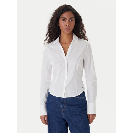 Tommy Jeans Koszula Baby DW0DW22604 Biały Slim Fit ze sklepu MODIVO w kategorii Koszule damskie - zdjęcie 188058078