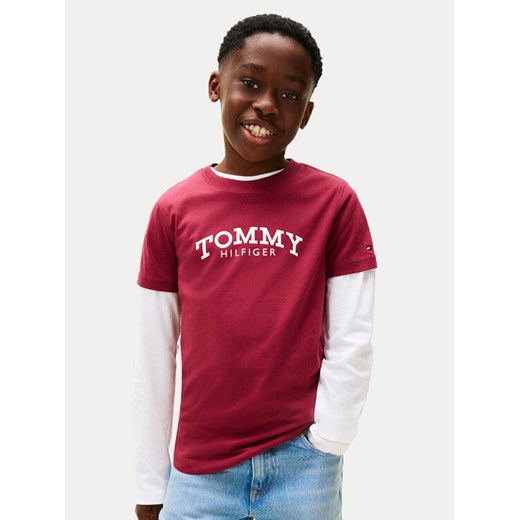 Tommy Hilfiger T-Shirt Monotype Print KB0KB10051 Czerwony Regular Fit ze sklepu MODIVO w kategorii T-shirty chłopięce - zdjęcie 188058219