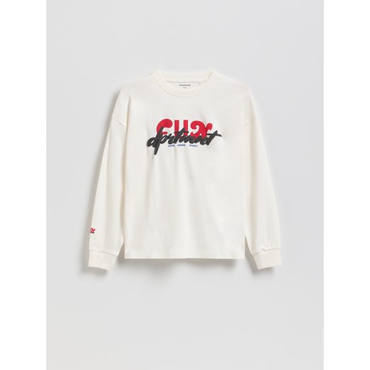Reserved - Bawełniany longsleeve - biały Reserved 122 (6-7 lat) Reserved