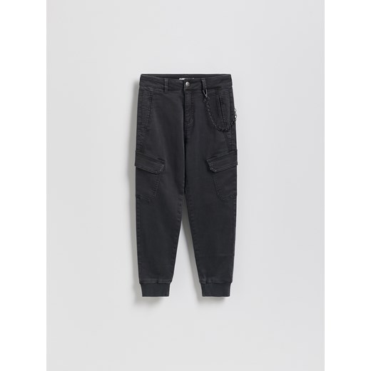 Reserved - Spodnie joggery z łańcuchem - ciemnoszary Reserved 152 (11 lat) Reserved