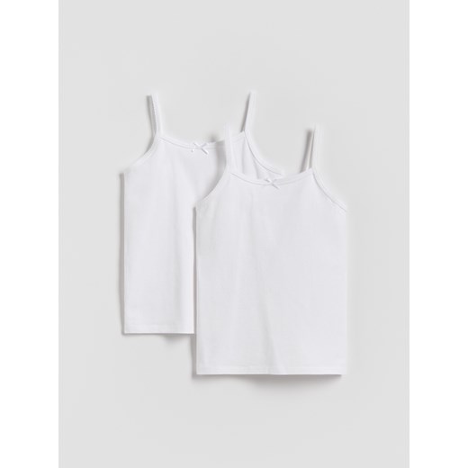 Reserved - Bawełniany podkoszulek 2 pack - biały ze sklepu Reserved w kategorii Podkoszulki dziecięce - zdjęcie 188067036
