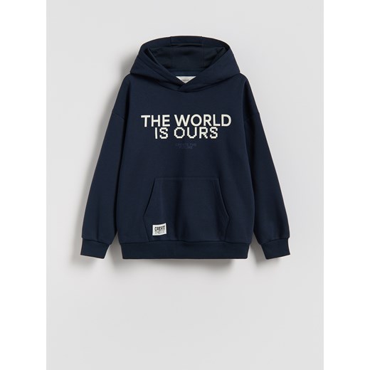 Reserved - Bluza z kapturem - granatowy Reserved 152 (11 lat) Reserved