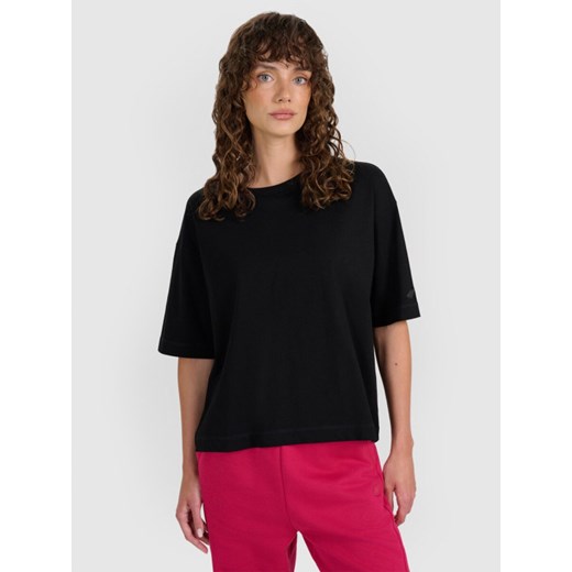 Damski t-shirt oversize 4F 4FWAW25TTSHF2350 - czarny ze sklepu Sportstylestory.com w kategorii Bluzki damskie - zdjęcie 188069157