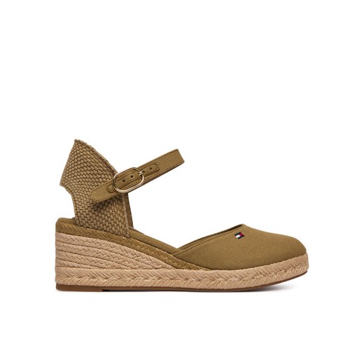 Espadryle Tommy Hilfiger Mid Wedge Espad Closed Toe FW0FW09233 Brązowy ze sklepu eobuwie.pl w kategorii Espadryle damskie - zdjęcie 188069778