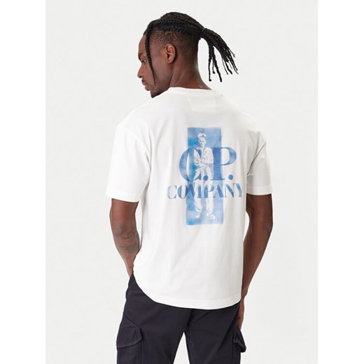 C.P. Company T-Shirt 20CMTS143A110579W Écru Regular Fit ze sklepu MODIVO w kategorii T-shirty męskie - zdjęcie 188074446