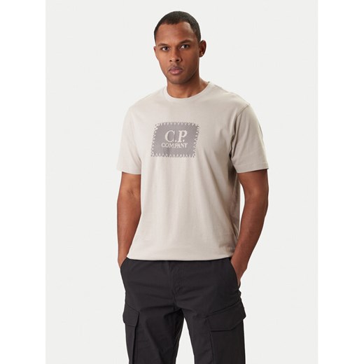 C.P. Company T-Shirt 20CMTS723A005100W Beżowy Regular Fit ze sklepu MODIVO w kategorii T-shirty męskie - zdjęcie 188074535