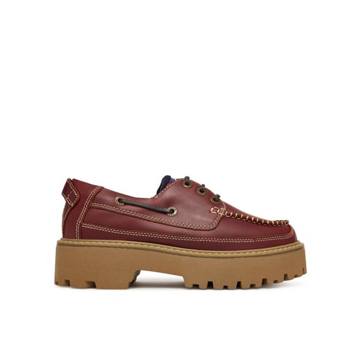 Tommy Jeans Półbuty Archive '01 Boat Shoe Leather EN0EN03003 Bordowy ze sklepu MODIVO w kategorii Półbuty damskie - zdjęcie 188074586