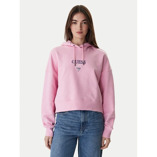 Guess Jeans Bluza W6RQ00 K68I4 Różowy Relaxed Fit ze sklepu MODIVO w kategorii Bluzy damskie - zdjęcie 188081359