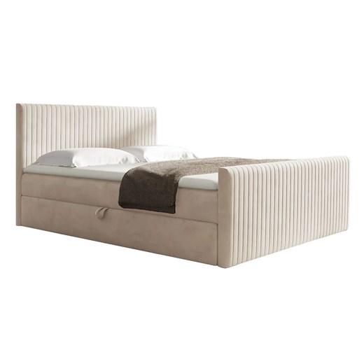 Beżowe pikowane łóżko kontynentalne 5 rozmiarów G1-G42 ze sklepu Edinos.pl w kategorii Łóżka i materace - zdjęcie 188081897