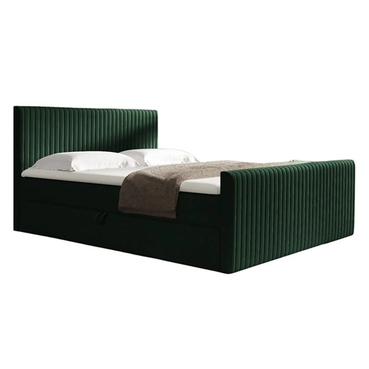 Zielone welurowe łóżko pikowane 5 rozmiarów L2-W14 ze sklepu Edinos.pl w kategorii Łóżka i materace - zdjęcie 188081909