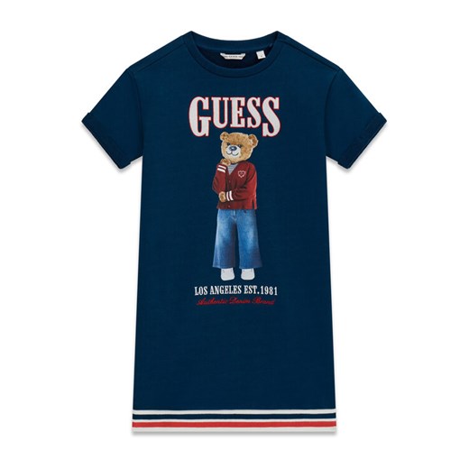 Guess Komplet koszula, kamizelka i spodnie materiałowe I6RG12 WF6P0 Niebieski Regular Fit ze sklepu MODIVO w kategorii Komplety niemowlęce - zdjęcie 188083478