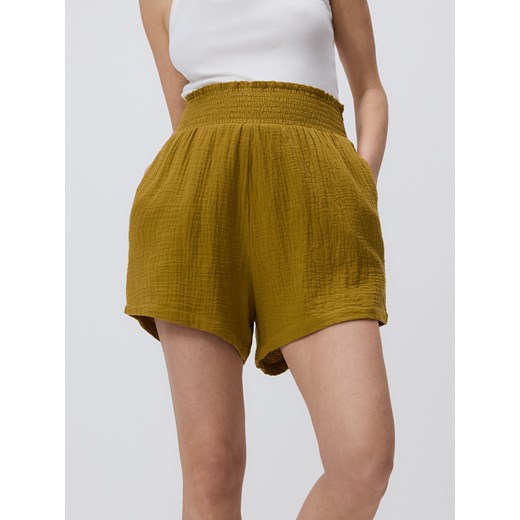 Reserved - Muślinowe szorty - oliwkowy ze sklepu Reserved w kategorii Szorty - zdjęcie 188087349