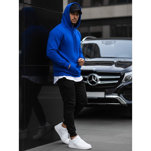 Bluza męska z kapturem niebieska BX2392 ze sklepu DSTREET.PL w kategorii Bluzy męskie - zdjęcie 188088106