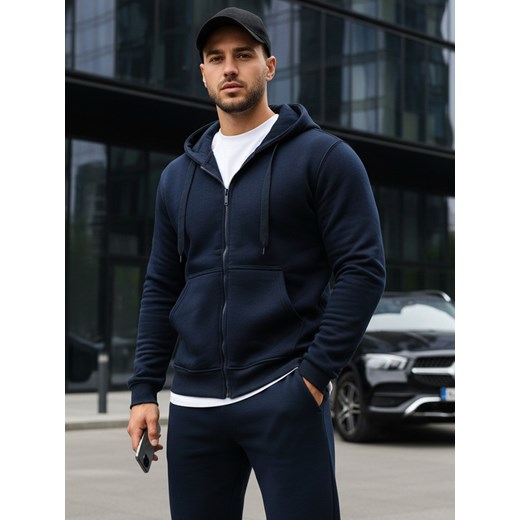 Bluza męska rozpinana granatowa BX2195 ze sklepu DSTREET.PL w kategorii Bluzy męskie - zdjęcie 188088159