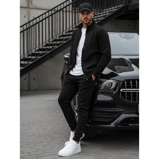 Bluza męska rozpinana bez kaptura czarna BX4110 ze sklepu DSTREET.PL w kategorii Bluzy męskie - zdjęcie 188088176