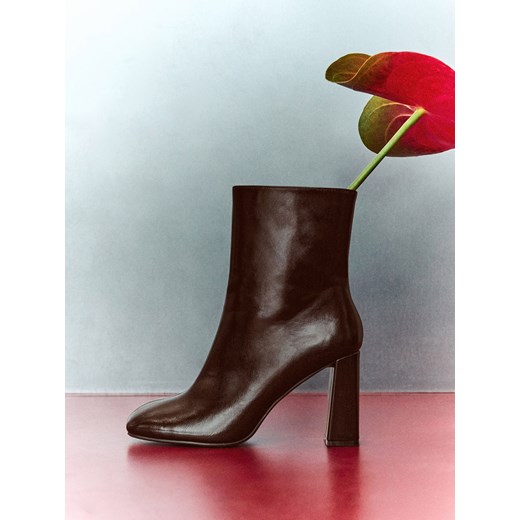 Reserved - Botki na obcasie - brązowy ze sklepu Reserved w kategorii Botki - zdjęcie 188089947