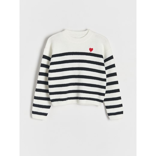 Reserved - Sweter w paski - wielobarwny ze sklepu Reserved w kategorii Swetry dziewczęce - zdjęcie 188090268