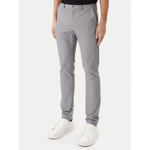 BOSS Chinosy P-Kaiton1 50543945 Srebrny Slim Fit ze sklepu MODIVO w kategorii Spodnie męskie - zdjęcie 188098538