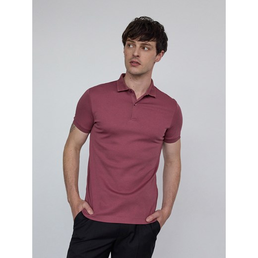 Reserved - Polo slim z meceryzowanej bawełny - jasnofioletowy Reserved XL promocja Reserved