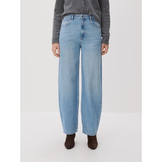 Reserved - Jeansy barrel leg - niebieski ze sklepu Reserved w kategorii Jeansy damskie - zdjęcie 188100016