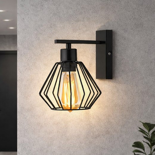 Czarny kinkiet do salonu loft FRESNO LOFT ze sklepu Lysne w kategorii Lampy ścienne - zdjęcie 188101305