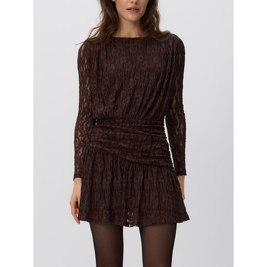 Reserved - Koronkowa sukienka - ciemnobrązowy Reserved M wyprzedaż Reserved
