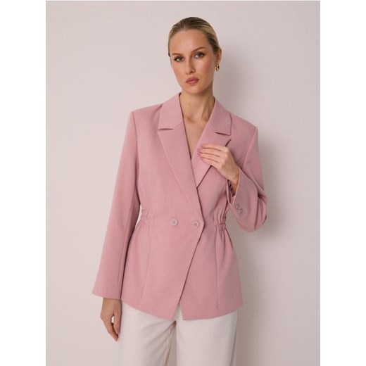 Sinsay - Żakiet z domieszką wiskozy - różowy ze sklepu Sinsay w kategorii Marynarki damskie - zdjęcie 188104765