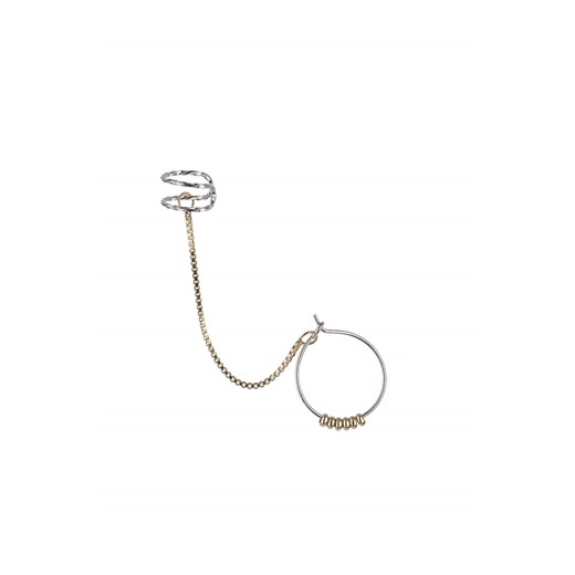 Chain And Hoop Ear Cuff topshop bialy 