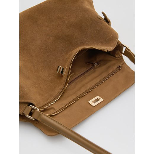 Reserved - Zamszowa torebka na ramię - brązowy Reserved ONE SIZE Reserved