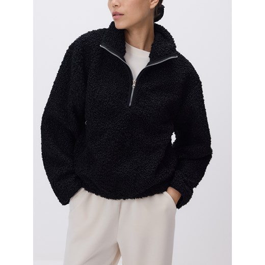 Reserved - Bluza ze sztucznego baranka - czarny ze sklepu Reserved w kategorii Bluzy damskie - zdjęcie 188152876
