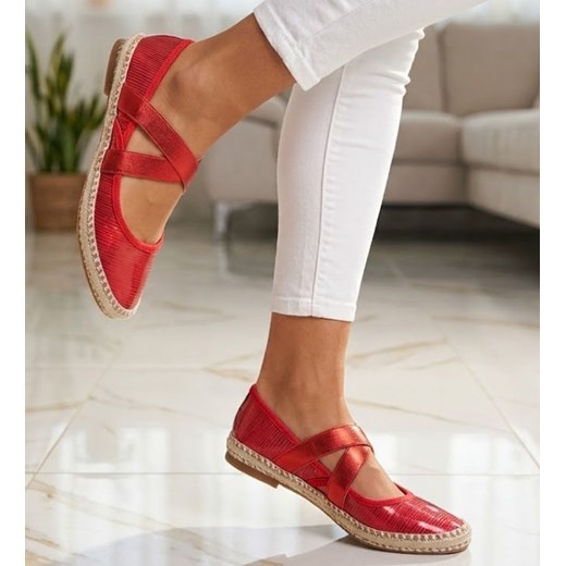 Wygodne dziewczęce balerinki RED /G-8-1 4890 GA097/ ze sklepu Pantofelek24.pl w kategorii Balerinki dziecięce - zdjęcie 188152998