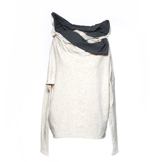 NUBEE - BLUZA - KOMIN ZAKŁADANY mybaze-com bezowy Bluzy z kapturem damskie