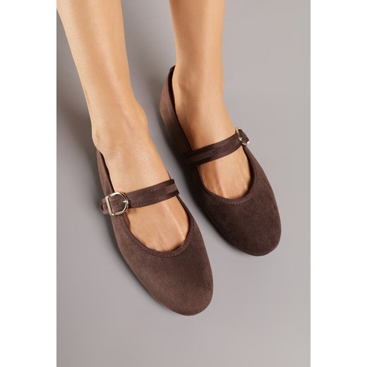 Brązowe Balerinki w Stylu Mary Jane Urifiel 36 born2be.pl