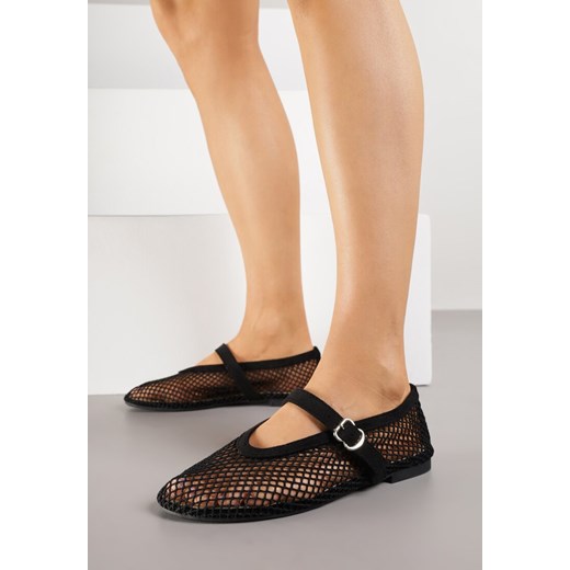 Czarne Siateczkowe Balerinki Appletwinkle ze sklepu born2be.pl w kategorii Balerinki - zdjęcie 188219149